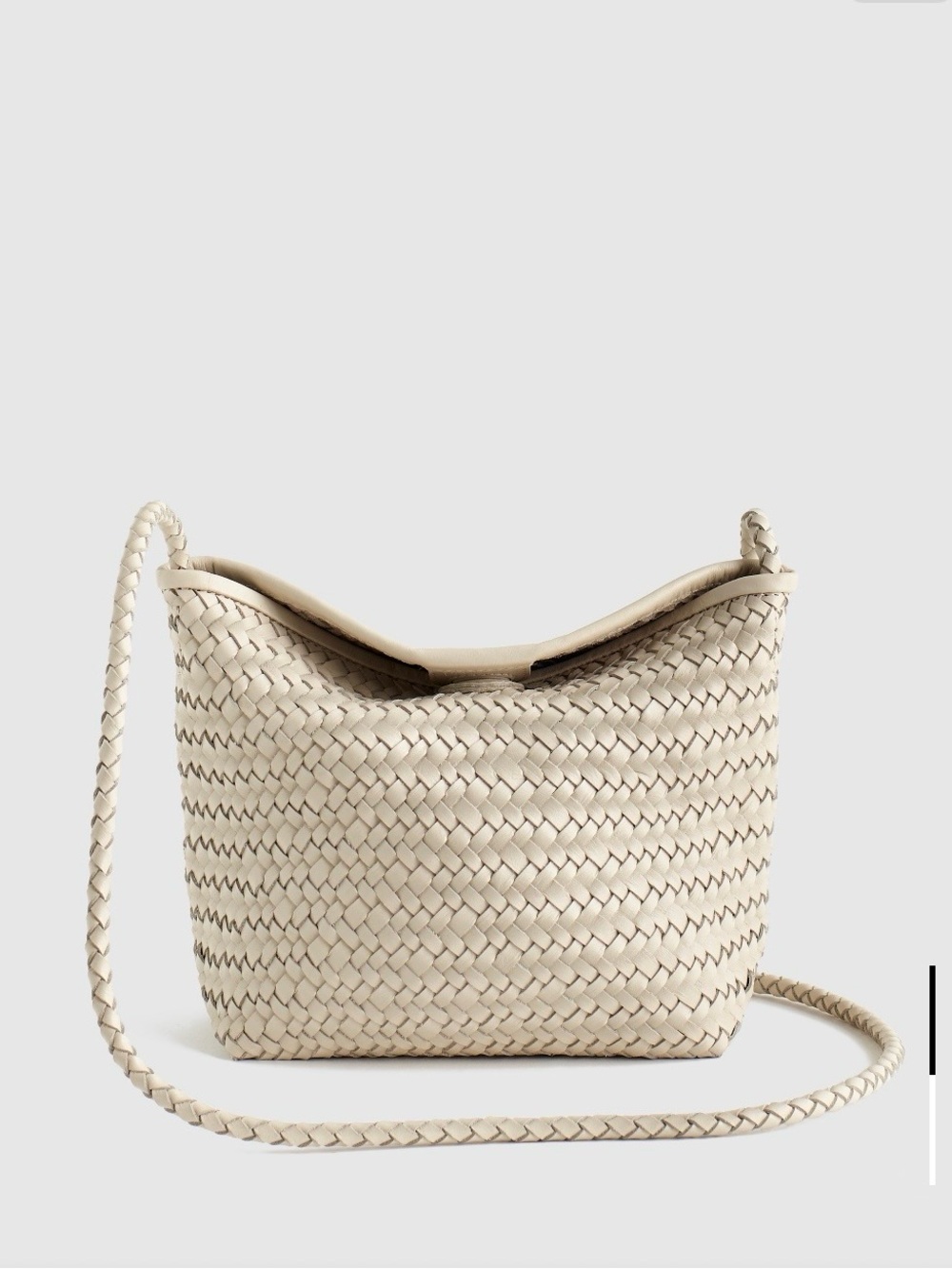 Madewell The Signature Woven Leather Crossbody Bag in Cream
